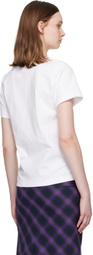 SHUSHU/TONG White Grommet Embroidered Floral T-shirt