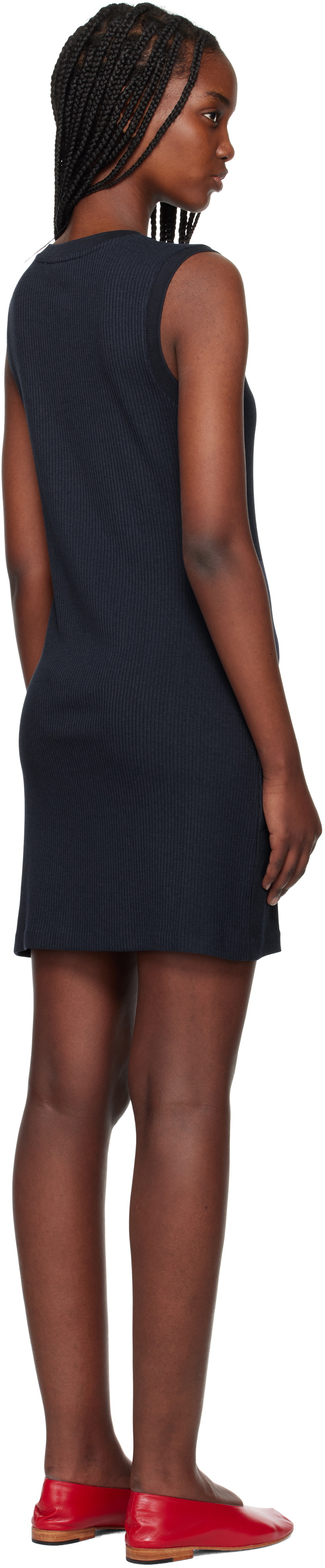 Maison Kitsuné Blue Baby Fox Patch Ribbed Minidress Maison