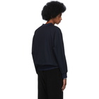 Issey Miyake Men Navy Jersey Taffeta V-Neck Sweater