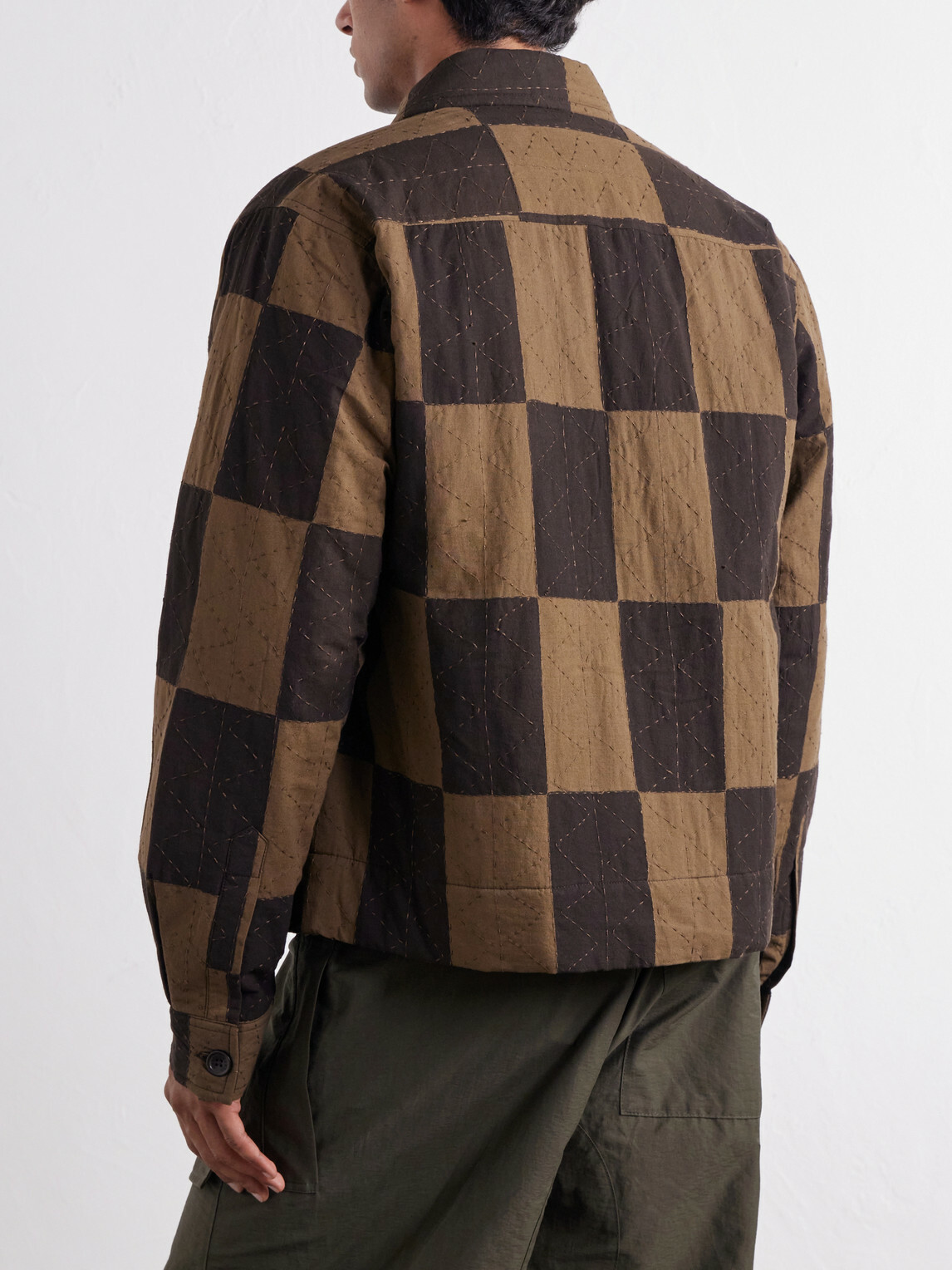 Kardo - Bodhi Embroidered Checked Cotton Blouson Jacket - Brown