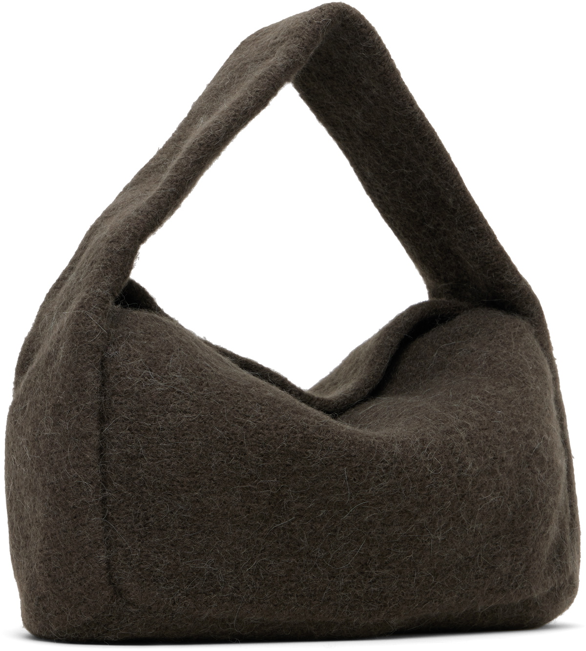 Lauren Manoogian Gray Knit Baguette Bag