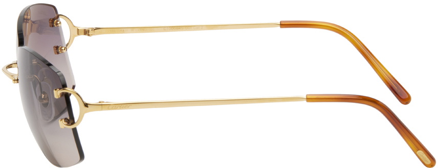 【関税込み】Cartier ゴールド Classic C de Cartier サングラス Cartier: Gold 'Classic C de Cartier' Sunglasses | SSENSE