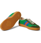 Gucci - JBG Webbing, Suede and Leather-Trimmed Nylon Sneakers - Men - Green