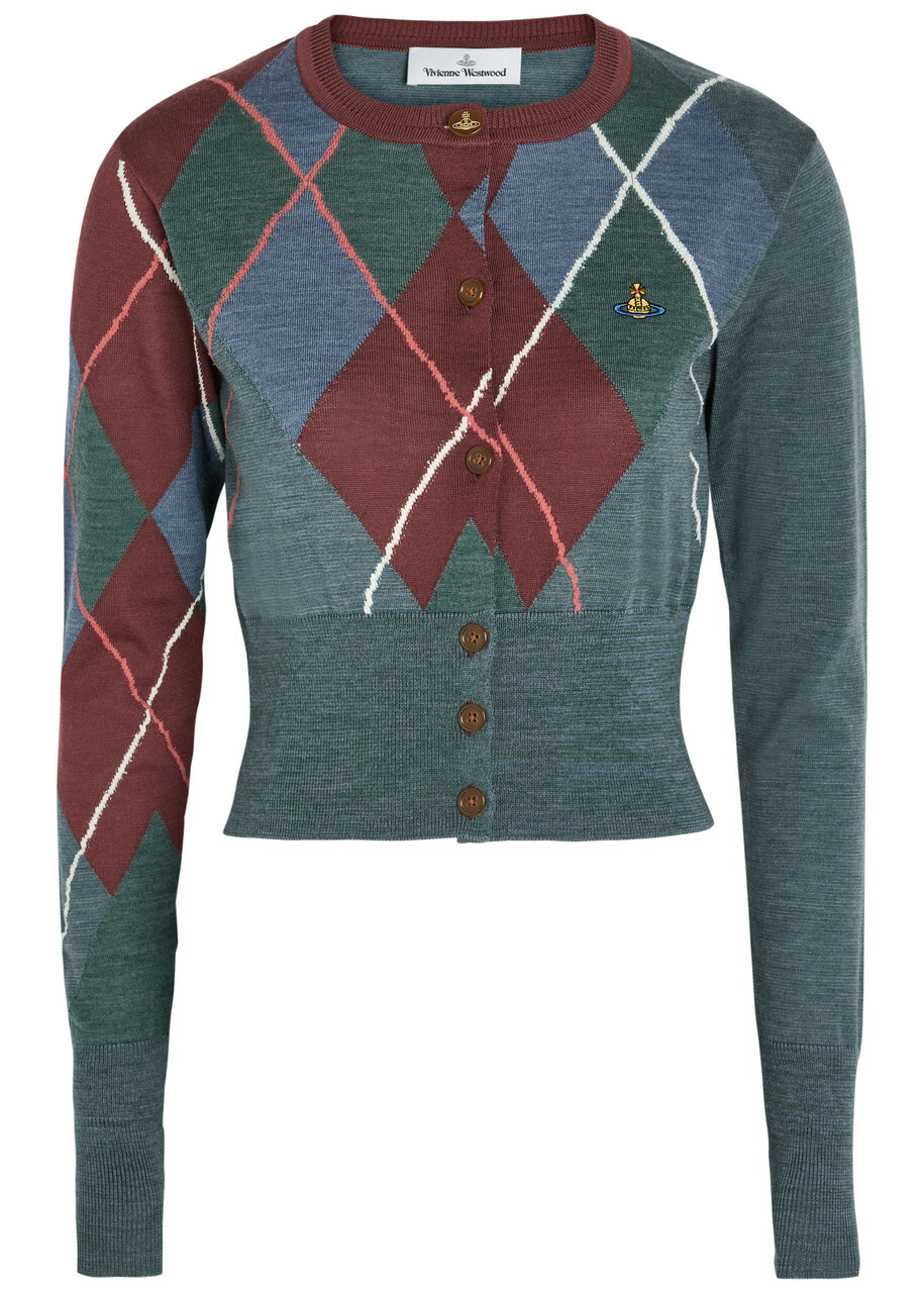 Vivienne Westwood Argyle Wool-blend Cardigan Multicoloured