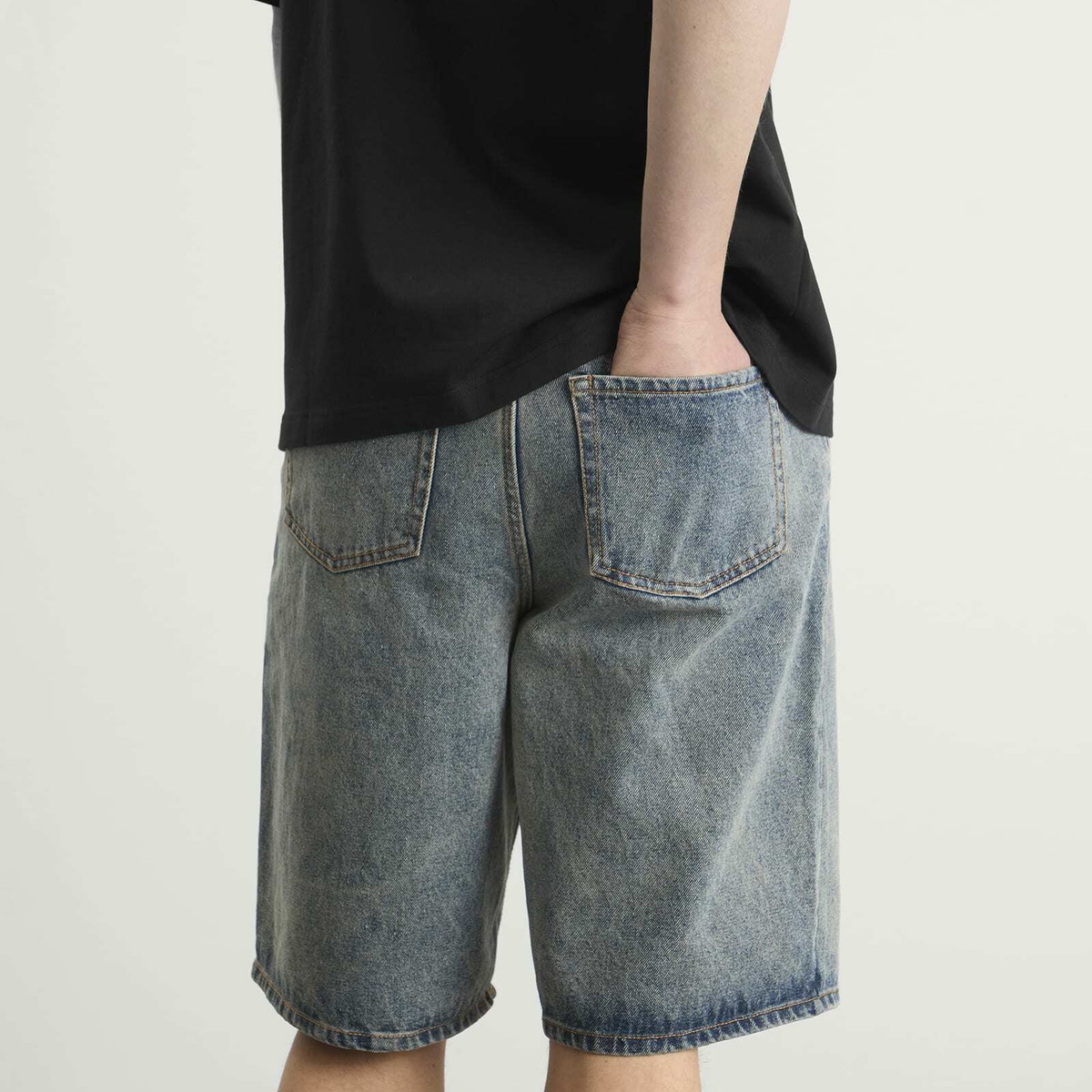 Daily Paper Men's Compact Shield Embroidery Shorts in Denim