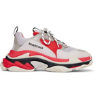 Balenciaga - Triple S Mesh and Leather Sneakers - White