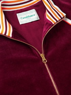 Casablanca - Racing Slim-Fit Striped Velour Track Jacket - Burgundy