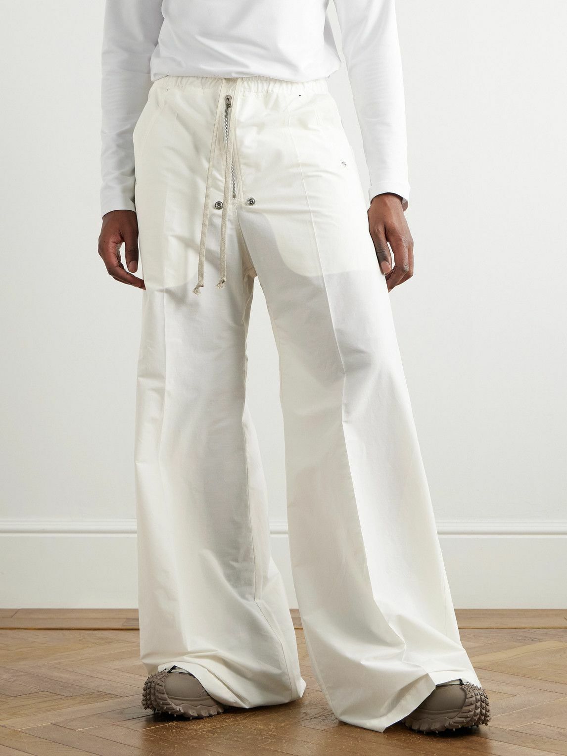 パンツ Rick Owens Wide-Leg Cotton Muslin Pants With Drawstring Rick Owens Wide-Leg Cotton Muslin Pants With Drawstring