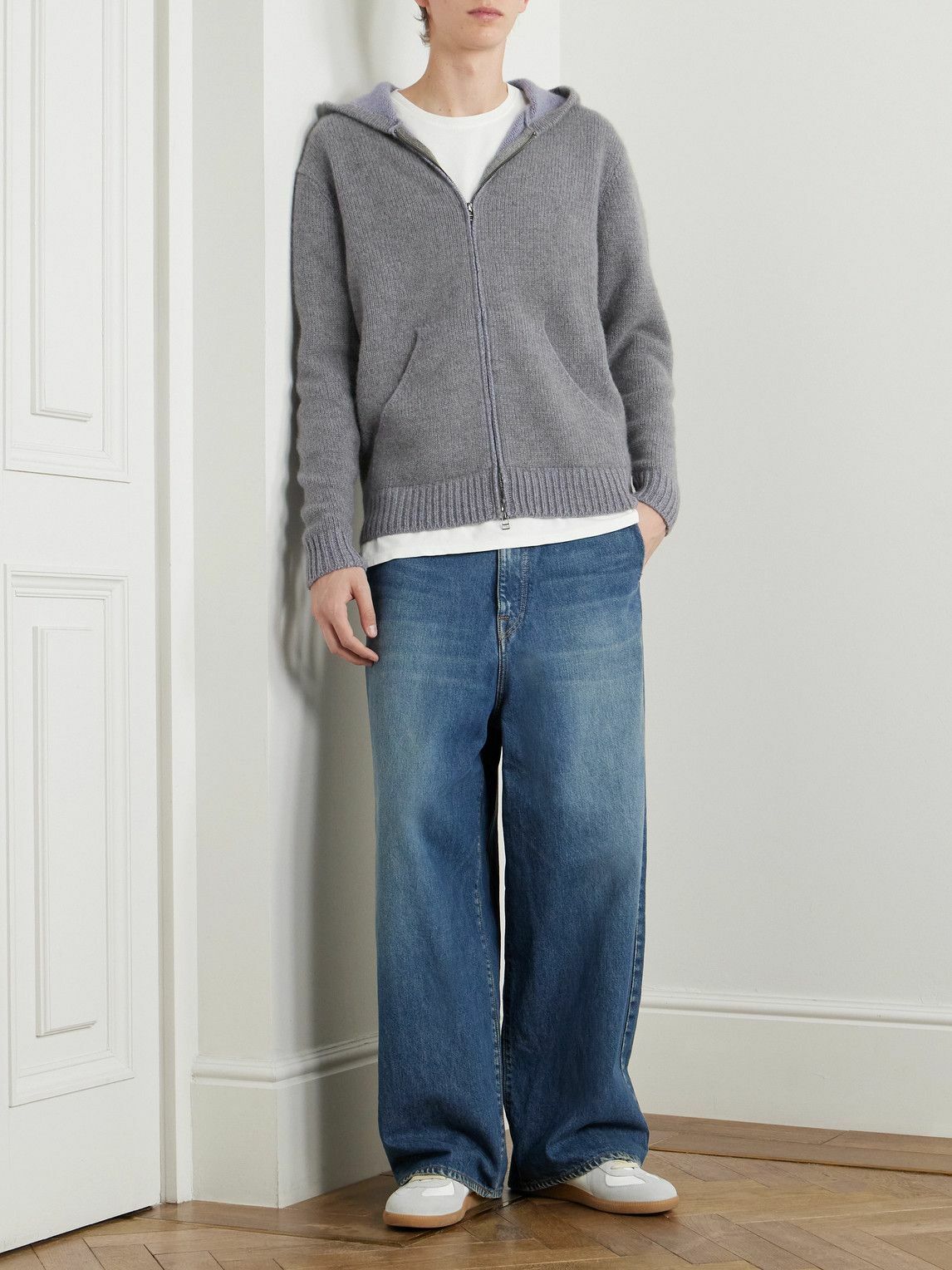 The Elder Statesman - Cashmere Zip-Up Hoodie - Gray The Elder