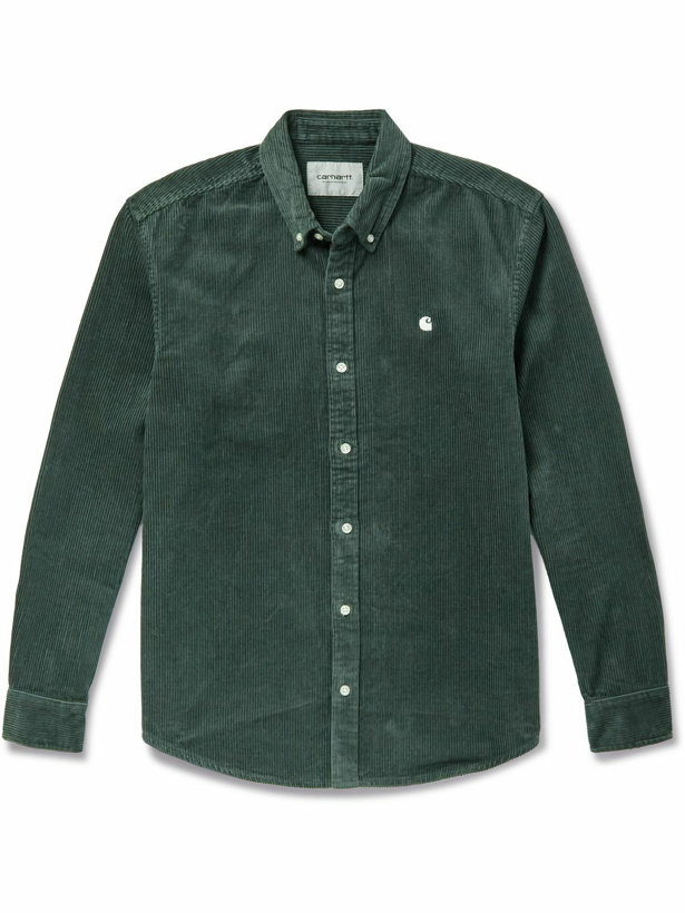 Photo: Carhartt WIP - Madison Button-Down Collar Cotton-Corduroy Shirt - Green