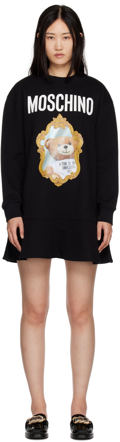 Moschino White Teddy Logo Tulle Dress