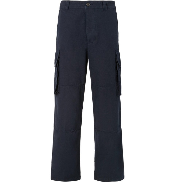 Photo: AMI - Wide-Leg Cotton Cargo Trousers - Men - Navy