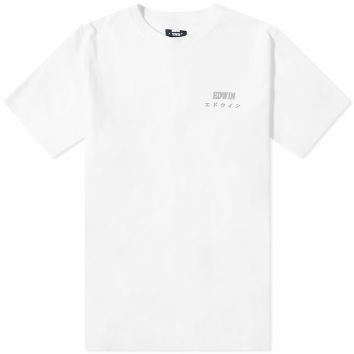 Photo: Edwin Men's Logo Chest T-Shirt in White