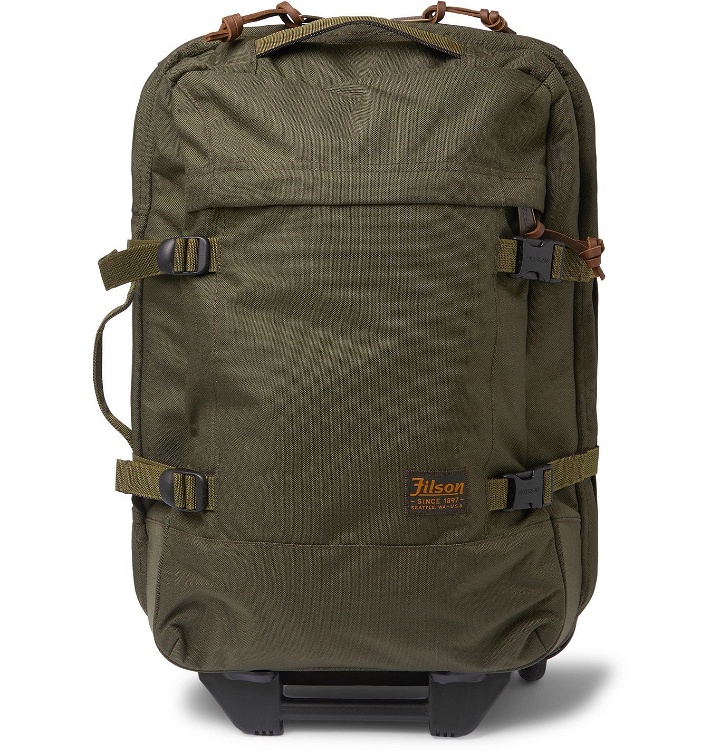 Photo: Filson - Dryden Leather-Trimmed Camouflage-Print CORDURA Carry-On Suitcase - Green