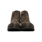 Marsell Grey Suede Zucca Zeppa Tronchetto Boots