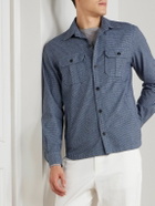 Boglioli - David Checked Cotton-Blend Overshirt - Blue