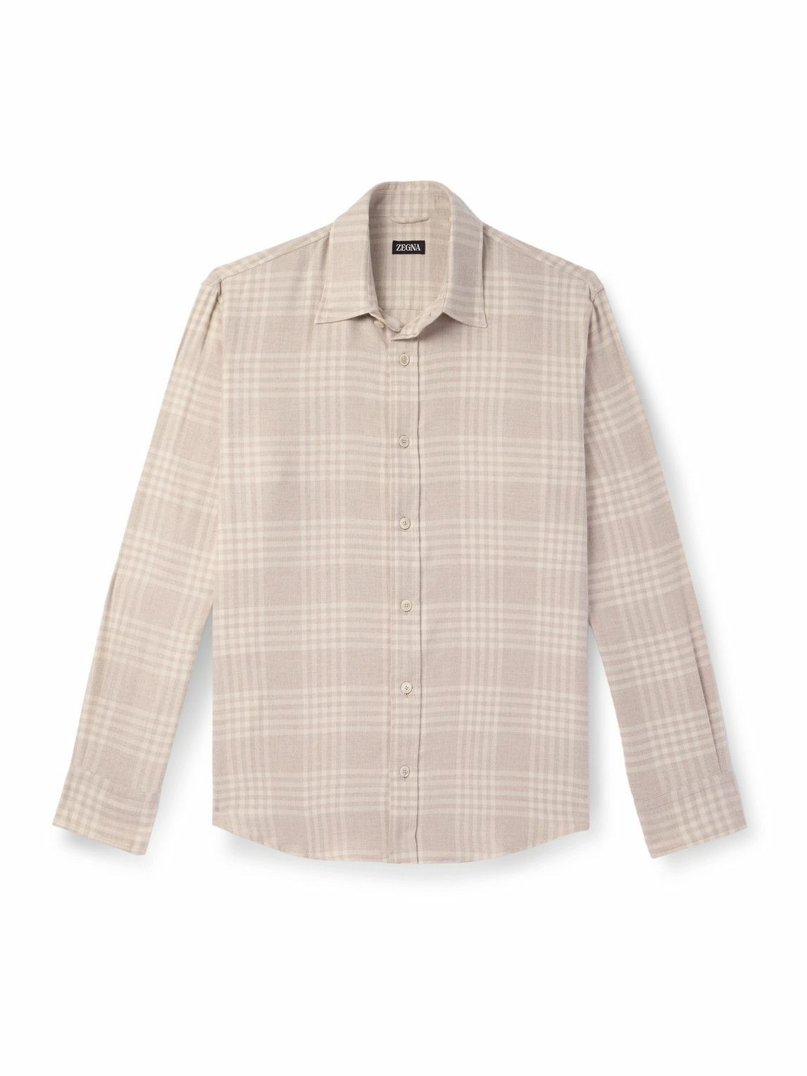 Zegna - Checked Cotton-Flannel Shirt - Neutrals Zegna