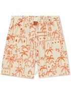 NANUSHKA - Doxxi Printed Cotton-Voile Drawstring Shorts - Orange