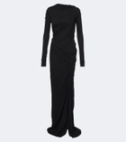 Rick Owens Lilies Shailee draped open-back jersey gown