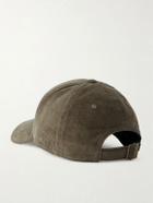SAINT LAURENT - Logo-Embroidered Cotton-Corduroy Baseball Cap - Green