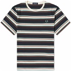 Fred Perry Men's Stripe T-Shirt in Ecru