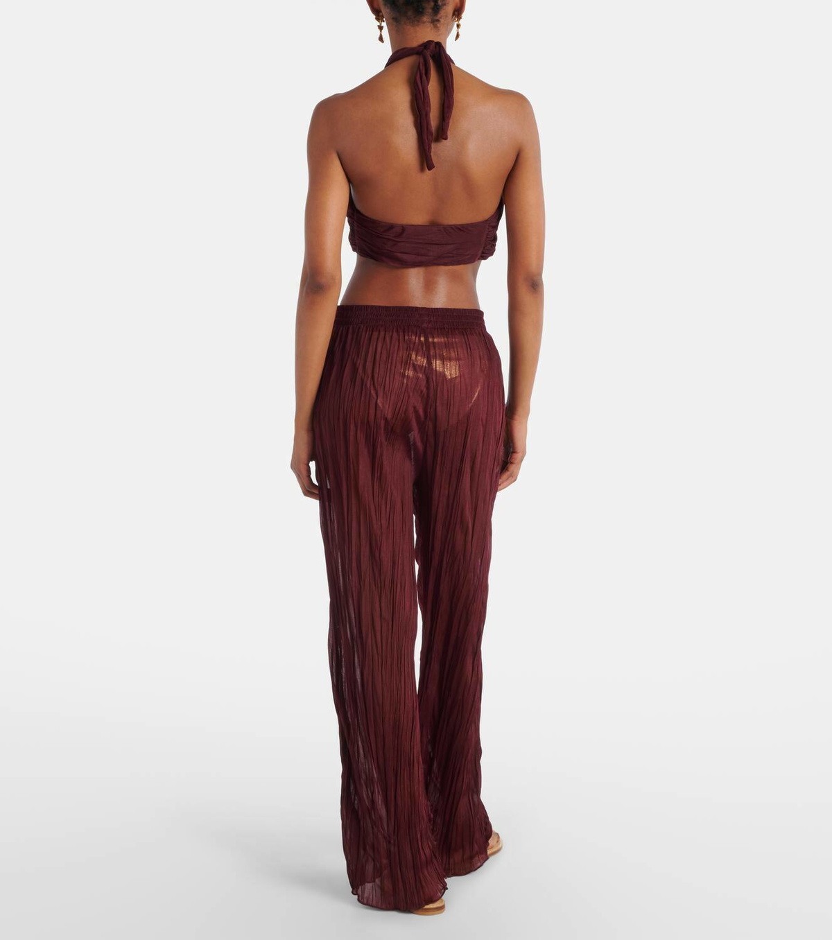 Jade Swim Amaya sheer wide-leg pants