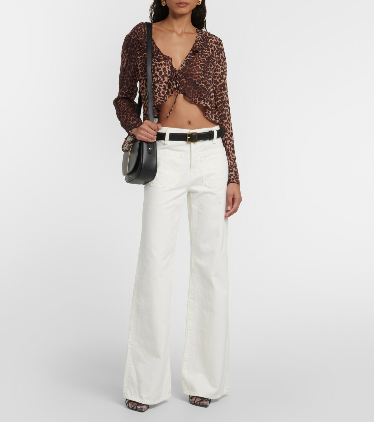 Rixo Neelu leopard-print crêpe blouse