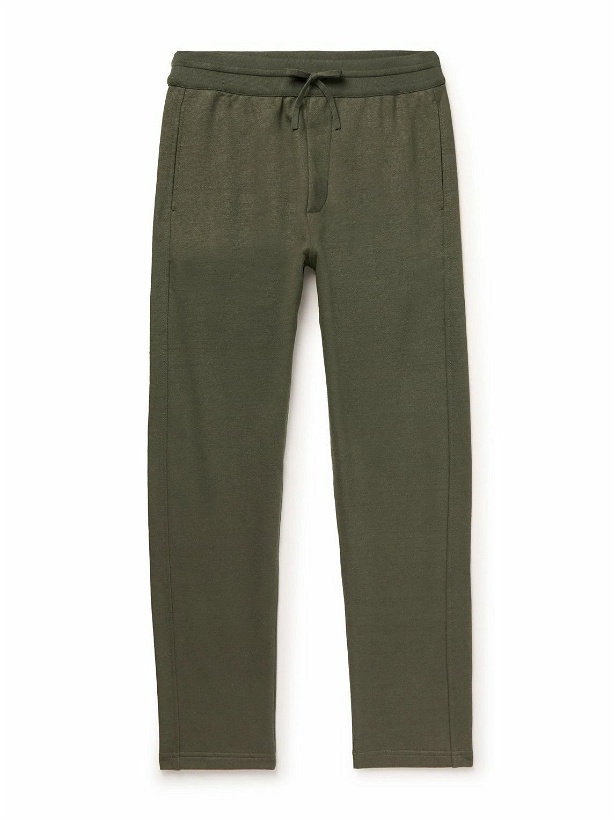Photo: Loro Piana - Kawaguchi Slim-Fit Cotton, Linen and Cashmere-Blend Jersey Sweatpants - Green