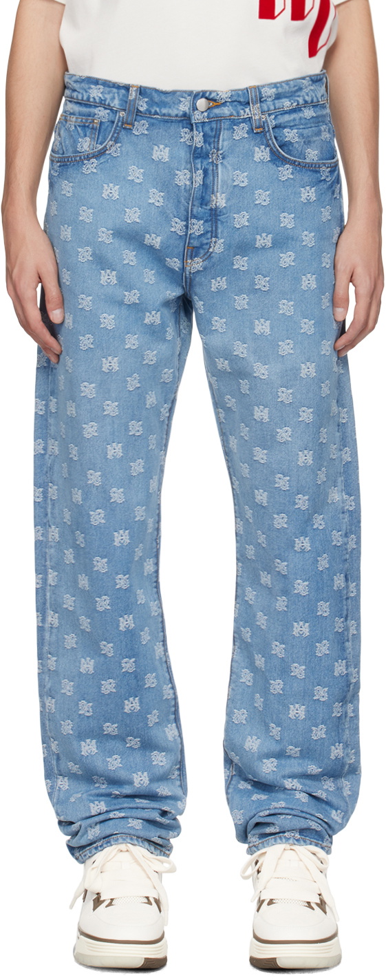 AMIRI Blue M.A. Paisley Straight Jeans Amiri