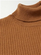 De Petrillo - Ribbed Wool and Cashmere-Blend Rollneck Sweater - Brown