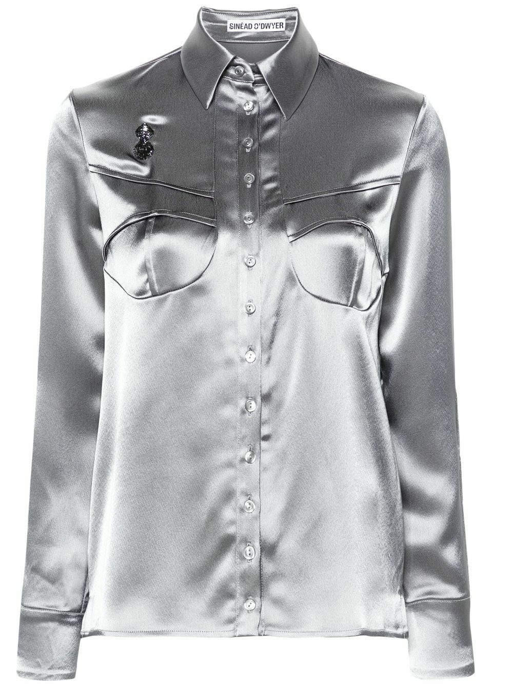 Sinead O'Dwyer Grey Pyjama Satin Shirt