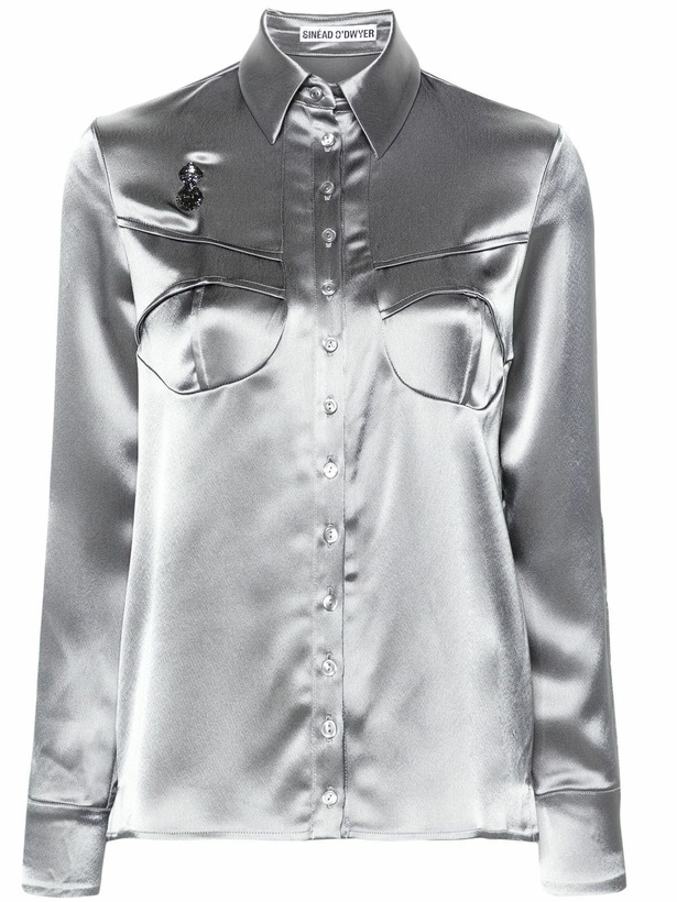 Photo: Sinead O'Dwyer Grey Pyjama Satin Shirt