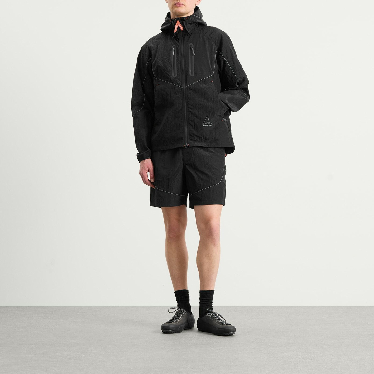 and wander Men's x ROA Ripstop Wind Shorts in Black