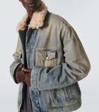 Acne Studios Faux fur-trimmed denim jacket