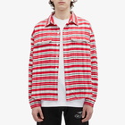 Cole Buxton Men's SS24 Flannel Check Shirt in Red/Black/White