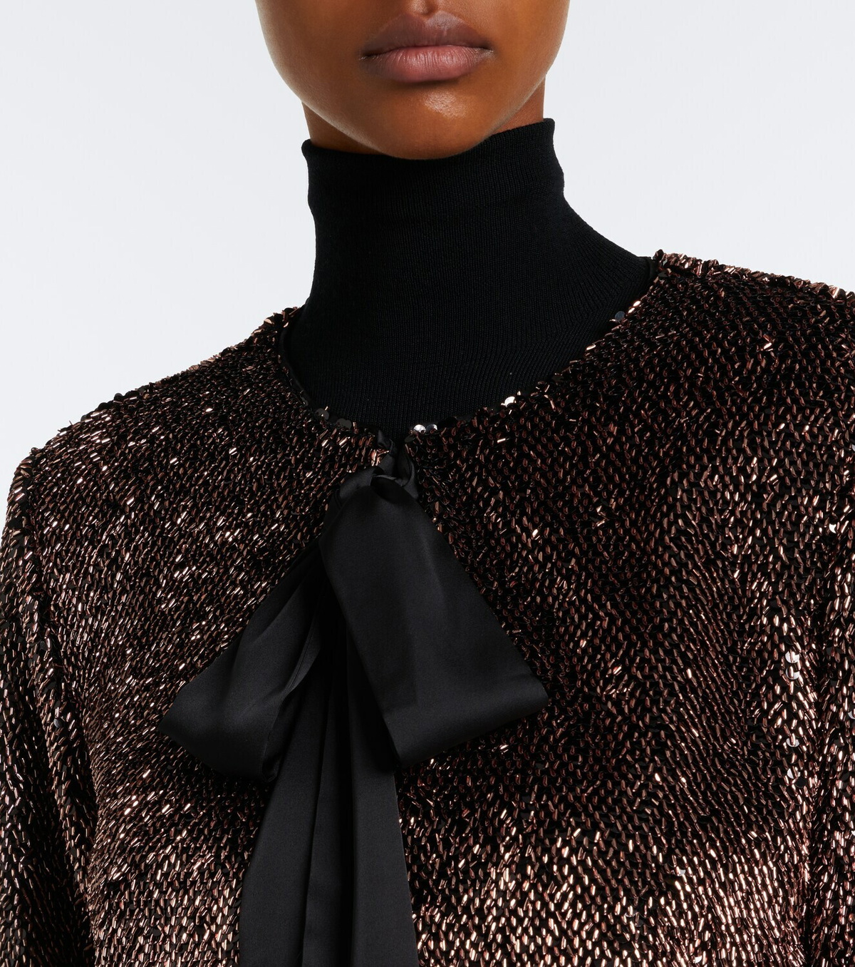 Veronica Beard Bancroff sequined tie-neck jacket