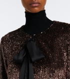 Veronica Beard Bancroff sequined tie-neck jacket