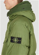 Hooded Down Parka Coat in Green