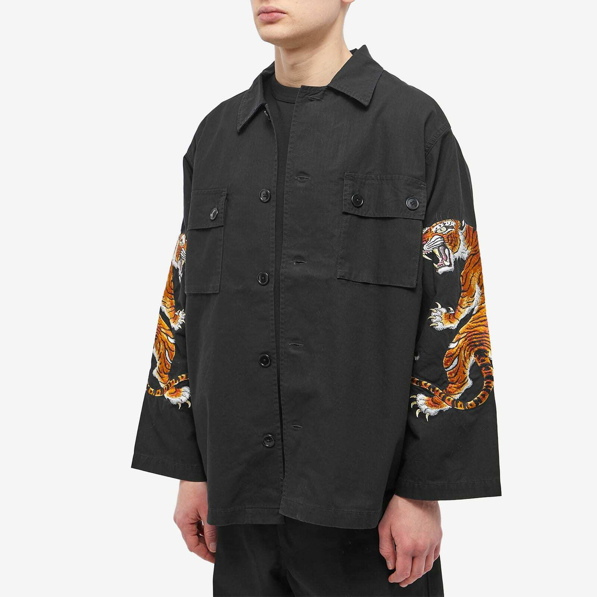 Wacko Maria Men's Tim Lehi Army Shirt in Black Wacko Maria