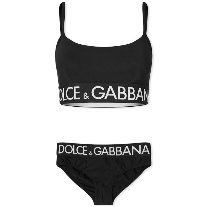Photo: Dolce & Gabbana Women's Logo Band Bikini in Black