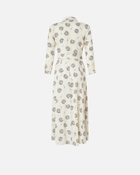 Pinko Long Shirt Dress In Swirl Print Twill Cream/Black