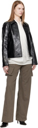 OUR LEGACY Black Mini Leather Jacket