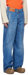 JW Anderson Blue Twisted Workwear Jeans