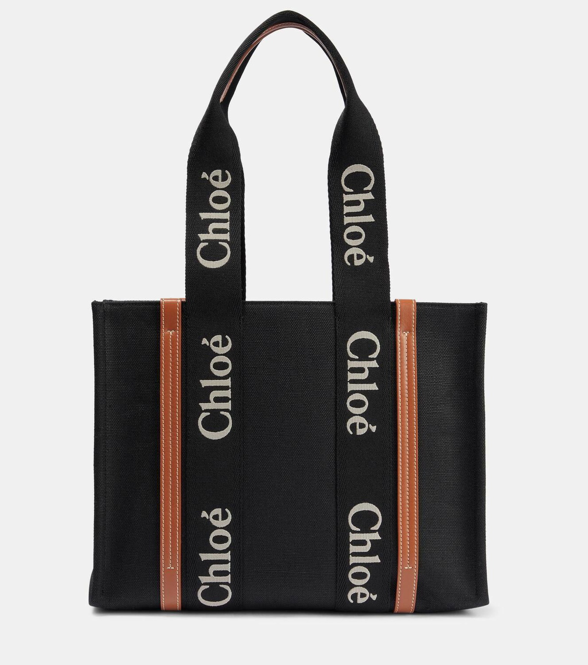 Chloé Woody Medium linen tote bag Chloe