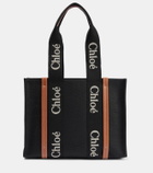 Chloé Woody Medium linen tote bag