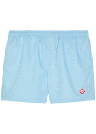 Casablanca Monogram Shell Swim Shorts Light Blue