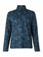 G/FORE - Camouflage-Print Tech-Jersey Half-Zip Golf Top - Blue