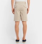 Rubinacci - Manny Pleated Stretch-Cotton Twill Shorts - Men - Sand