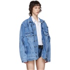 Y/Project SSENSE Exclusive Blue Denim Pop-Up Jacket