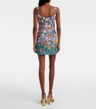 Là Fuori Embroidered floral-appliqué minidress